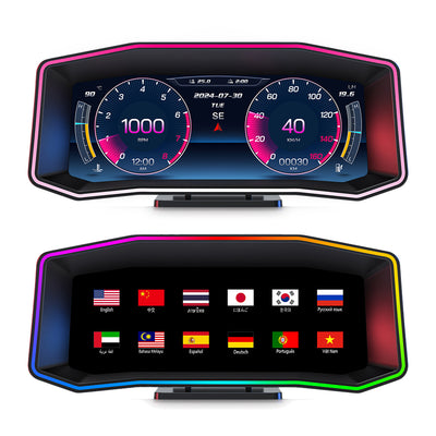 weiyin P4 Car OBD LCD Instrument Display 6.2Inch 18:9 HD Screen GPS Accelerometer Atmosphere Light Car Dashboard Monitor