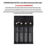 [USA Direct] X4 4-Slot Universal Rechargeable Li-ion Battery Charger Intellegent Flashlight Charger 4 Slots For Li-ion 18650 21700 26650 AA AAA Batteries Cell