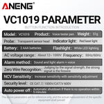 LinkMejor VC1019 Red Laser Test Pen Voice Broadcast Voltage Detector 12-1000V Volt Current Non-Contact Pen Electric Teste Meter Tool