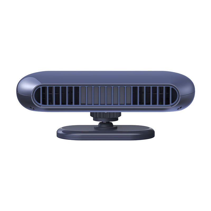 Bladeless Car Fan DC5V 4W 2400mAh Type-C Dual Turbine Adjustable Dashboard Air Circulation Fan