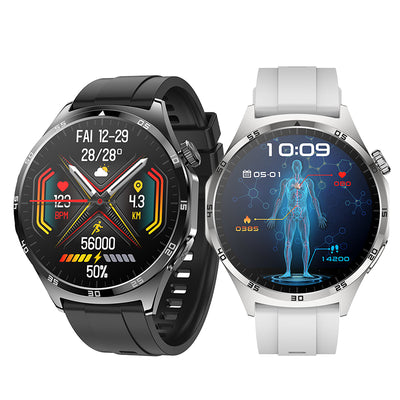 MT300 1.43-inch AMOLED Display PPG+ECG bluetooth Call Heart Rate Blood Pressure Blood Oxygen Monitor Sleep Monitoring Non-invasive Blood Glucose Measurement Multi-sport Modes IP67 Waterproof Smart Watch