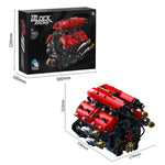 LinkMejor T5011 V8 Turbo Engine Building Blocks Brick Assembly Kit Science Discovery Toys Christmas Gifts