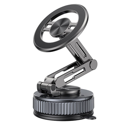 LinkMejor ZJ087 Vacuum Suction Magnetic Phone Holder N52 Strong Magnet Car Mount 1080° Rotation Foldable Zinc Alloy Dashboard Cell Phone Holder