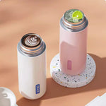 IPRee Vacuum Thermal Kettle Portable Stainless Steel Vacuum Flask with Straw Cute Thermos Bottle Elegant Fashion Coffee Mug School