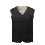LinkMejor 22 Zones Intelligent Heated Vest USB/DC Charging Fleece Lined Winter Warm Electric Heating Sleeveless Jacket Thermal Outdoor Adjustable Temperature Control