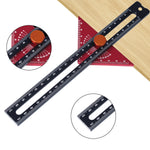 Aluminum T Square Ruler 180 Degree Rotating Marking Gauge Precision Woodworking Measuring Tool with Easy Read Layout Lines