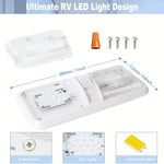12V 7.5W LED RV Light Camping Light RV LED Light Interior Lamp Ceiling Dome Light with Switch for RV Camper Trailer Boat Car