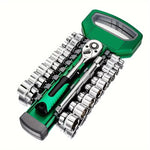 LinkMejor 3/8 Ratchet Socket Wrench Set 21 Pieces Chrome Vanadium Steel Tool Kit Automotive Repair Hand Tools Garage Workshop Socket Sizes 6mm to 24mm