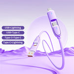 PD100W USB-A/USB-C to iP/USB-C Cable Fast Charging Data Transmission Pure Copper Core Line 1M/1.5M Long for iPhone 16 16 Pro 15 14 13 Pro Max for Xiaomi 15pro for Samsung Galaxy Z Flip6 for Oppo Reno 13