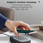 [GaN Tech] LinkMejor 140W 5-Port USB PD Wireless Charger 2USB-A+3USB-C PD3.0 QC3.0 AFC FCP SCP DCP PPS Apple2.4A Fast Wireless Charging Desktop Charging Station EU Plug US Plug for iPhone 16 16 Pro 15 14 13 for Huawei Pura X for Samsung Galaxy S25 Ultra