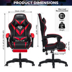 Hoffree Massage Gaming Chair Racing Computer Desk Chairs Ergonomic Massage Lumbar Support High Back Adjustable Swivel Task Chair
