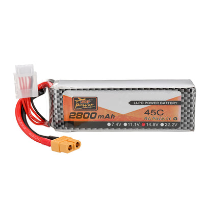 LinkMejor 14.8V 2800mAh 45C 4S LiPo Battery XT60 Plug for RC Drone