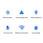 1080P Home Security Wireless  Wifi Camera Camera Baby Monitor Pan Tilt Remote Control Two Way Audio Night Vision CCTV