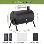 Xmund Six-Piece Barbecue Grill for Home Use, Suitable for Both Grilling And Frying, Portable Small Double-Sided Charcoal Barbecue for Outdoor Camping, Stainless Steel Barbecue Rack for Roasting Meat.