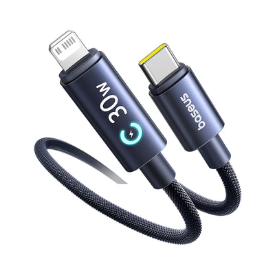 Baseus Lingxi Series 30W Type-C to iP Smart Power-off Cable PD3.0 Fast Charging Data Transmission Thickened Copper Core Line 1M/2M Long for iPhone 14 13 Pro Max 12 11