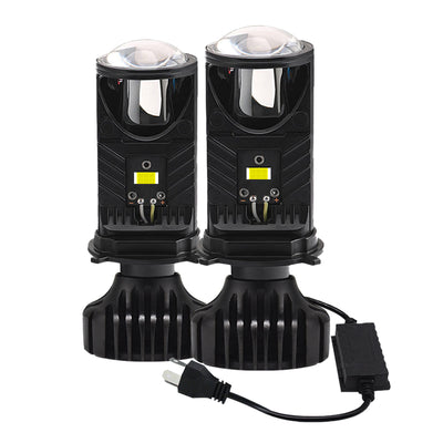 Infitary 12-36V Pair H4 LED Projector Headlight 6500K 55W Headlamp Universal for Cars and Motorcycles IP68 Waterproof