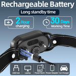 PB20 Smart Dog Training Collar Anti Barking Intelligent Automatic Adjustable Sensitivity Beep Shock Vibrator IP67 Waterproof Type-C Charging for Dog 10-120LBs