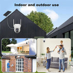 LinkMejor DH005 4MP Wireless Solar Security Camera PTZ AI Human Tracking Night Vision 5200mAh 2 Way Audio IP66 Waterproof Home Surveillance Cameras