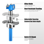 5PCS Hex Shank Hinge Boring Forstner Drill Bit Set Countersink Bit 15-35mm Cutting Diameter Hole Opener Hinge Hole Cutter for Woodworking / Plastic / Plywood