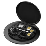 RC-190 60W Mini Data Cable Storage Kit Box Type-C to Type-C Cable with USB/Android/iP Converter Port Mobile Phone Holder Multifunctional Box