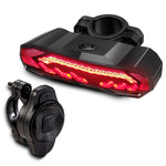 LinkMejor Smart Brake Sensing Bike Taillight 1500mAh Battery Adjustable Parameters Alarm Rear Light 6 Light Modes USB-C Rechargeable IP65 Waterproof Bicycle Rear Light with 110dB Horn Wireless Remote