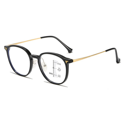 Near Far Progressive Multifocal Reading Glasses Men Women Fashion Round Frame Anti Blue Light Presbyopia Eyeglasses