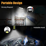Powerful XPE LED+COB Dual Light Sources Work Light 4000mAh Power Bank Flashlight TYPE-C Rechargeable With Magnet Outdoor Camping Emergency Lantern