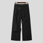 INCERUN Men Deconstructed Design Pants Fashion Comfortable Fabrics Wide Leg Trouser Plus Size