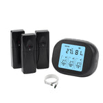 3-in-1 Wireless Hygrometer with Dual Sensors Indoor Outdoor Temperature Humidity Gauge 433Mhz 100m Range USB Charging 2000mAh Battery Max Min Memory Adjustable Brightness