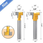 5PCS 1/4 Inch Shank Keyhole Router Bits Set T Track T-Slot Bolts Router Bit Set for 5/16" 3/8" 1/2" 7/16" 5/8" Hex Bolts
