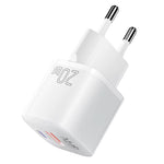 [GaN Tech] LinkMejor ES-CD31 20W 2-Port USB PD Charger USB-A+USB-C Fast Charging Wall Charger Adapter EU Plug US Plug for iPhone 16 16 Pro 15 14 13 Pro Max for Xiaomi 15 Ultra for Samsung Galaxy S25 Ultra for Huawei Pura X