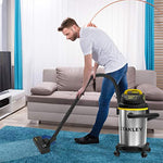 [US Direct] 3-in-1 Wet Dry Vacuum Cleaner  4 Gallon, 4 Peak HP, Stainless Steel Tank with Top Handle Shop Vacuum Cleaner with Blower for Home, Garage, Car, Workshop, Pet Hair