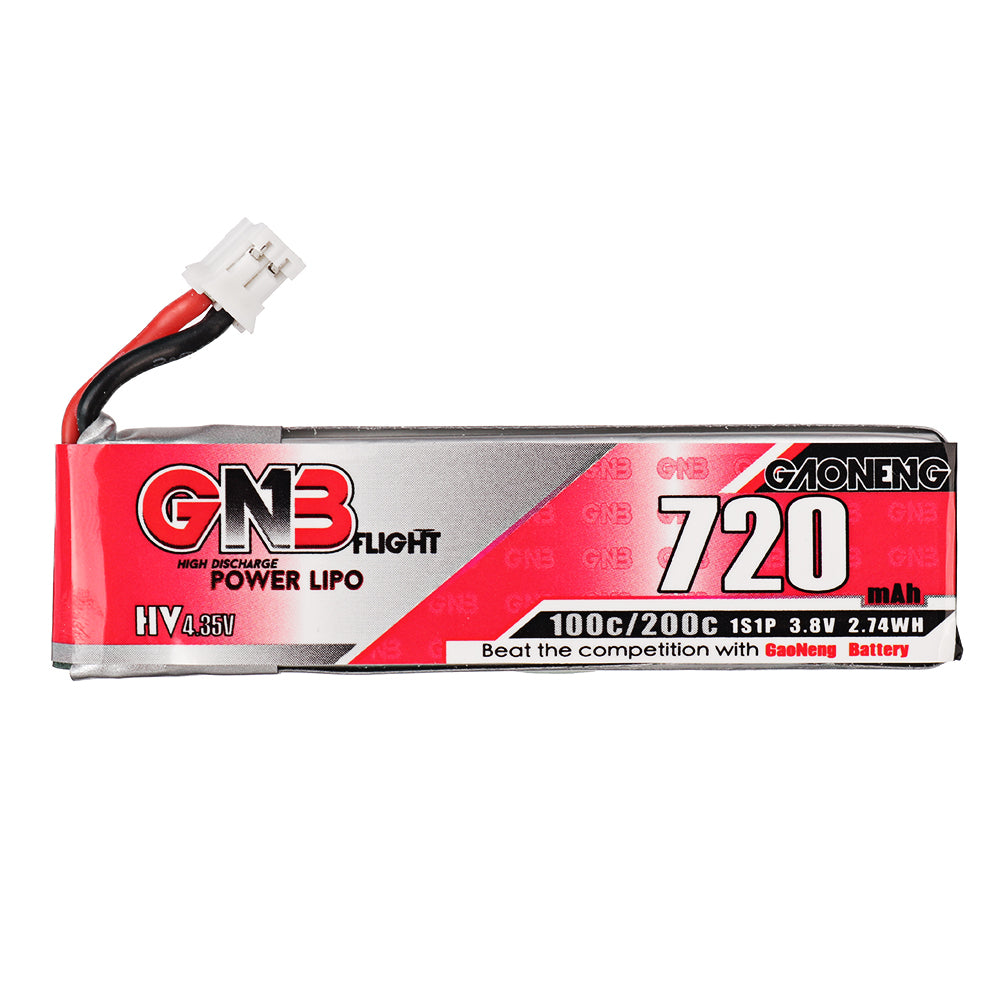 LinkMejor GNB 3.8V 720mAh 100C 1S LiPo Battery PH2.0 Plug for Flywoo Firefly 1S