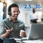 Awatrue EH11 2.4G Wireless Headset bluetooth Headphone with Charging Base AI Call Noise Cancelling 50mm Drive Unit 30H Play Time Comfortable Design On-ear Headphones with External Microphone