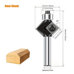 1/4 Inch 6mm 8mm Shank 45° Bevel Chamfer Milling Cutter Router Bit Tungsten Carbide HRC93 Precision Tool Double Blade