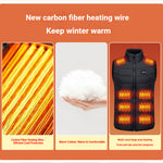 28 Zone Heated Vest Adjustable Temperature Warm Heating Vest Winter Outdoor Body Warmer