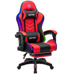 LinkMejor RGB Gaming Chair with Speakers Music Rhythm LED Lights Computer Chair with Massage Lumbar Surport 135°Recliner with Footrest Ergonomic Video Game Chairs for Adults