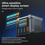 [GaN Tech] LinkMejor® BW-S33 420W 8 Ports USB PD Charger 6USB-C+2USB-A QC PD Digital Display Fast Charging Desktop Charging Station for iPhone 17 16 16 Pro 15 14 13 Pro Max for MacBook Pro for Airpods for Apple Watch