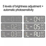 Electronic Wall Clock Temperature Humidity Display Metal Brushed Multifunctional Wall Clock Digital LED Electronic Alarm Clock