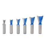 LinkMejor 6pcs 12mm 1/2" 1/4" Shank Dovetail Router Bits Set 14 Degree Joint Router Bit Woodworking Engraving Bit Milling Cutter for for Making Boxes Drawers Chests