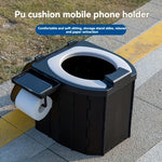 PU Portable Folding Toilet with Cover, Mobile Camping Toilet, Compact Travel Potty for Adults and Kids, Suitable for RV, Car, Camping, Hiking, and Outdoor Activities