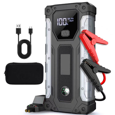 12V 3000A Jump Starter Portable Car Battery Booster Power Bank 400 LED Light 3 Modes Smart Safety Clamps For Up To 9.0L Gas 7.0L Diesel Car Motorcycle Vehicles