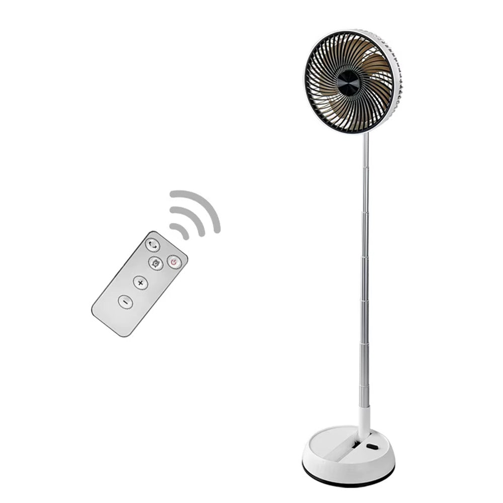 Tevorex Portable Multifunction Oscillating Standing Fan with Three Speed Timing Remote Controller Foldable Desk Fan Rechargeable Battery Powered Pedestal Fan for Bedroom Office Camping