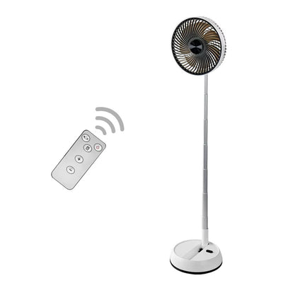 Tevorex Portable Multifunction Oscillating Standing Fan with Three Speed Timing Remote Controller Foldable Desk Fan Rechargeable Battery Powered Pedestal Fan for Bedroom Office Camping