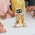 Wooden Puzzles DIY Voice-controlled Robot Assembly Kit STEM Science Educational Experiment Children Handmade Kid Toys Chrismas Gift