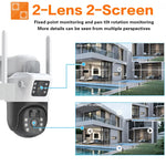 V380 4G Solar Dual-Lens Security Camera 4MP IP66 Weatherproof Two-Way Audio PTZ Control Night Vision 4G Auto Tracking