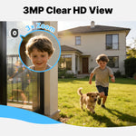 LinkMejor W40 WIFI Smart Window Glass Camera 3MP HD Full Color Night Vision Motion Two-Way Audio Anti-Glare Bluetooth Household Surveillance Camera for Indoor Outdoor