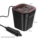 12V 24V To 220V Six Port Car Power Inverter Output QC3.0 Type-C Intelligent Digital Display