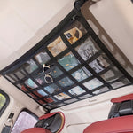 IPRee 30 Pockets Heavy Duty Car Ceiling Cargo Net Double-Layer Mesh Organizer for Trucks & SUVs, Perfect for Road Trips & Camping