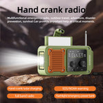 Docreate ER-64P Emergency Hand Crank Radio Portable Solar-Powered 2000mAh Battery Flashlight NOAA Weather Alerts USB Output Charger